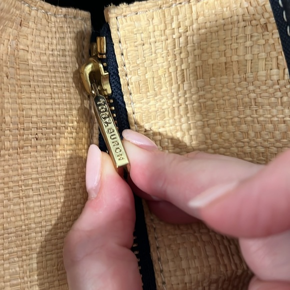 Tory Burch Mini Straw Tote with Leather Strap - Picture 15 of 15